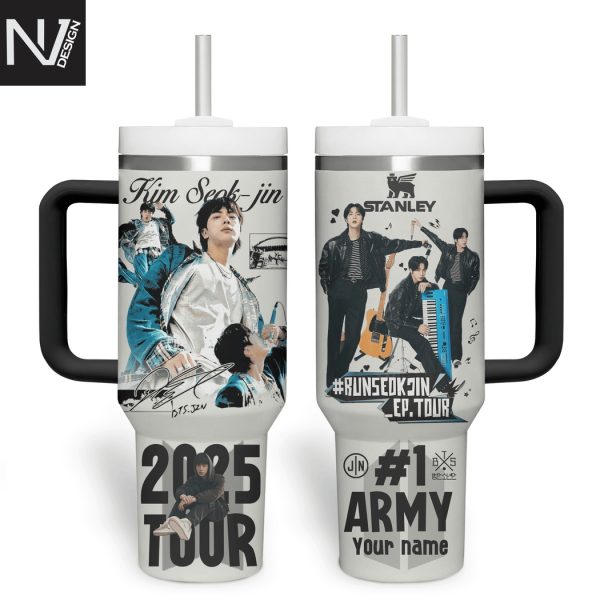 Personalized BTS Kim Seok-Jin 2025 Tour Tumbler With Handle And Straw