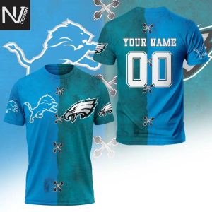 Personalized Detroit Lions x Philadelphia Eagles 3D T-Shirt
