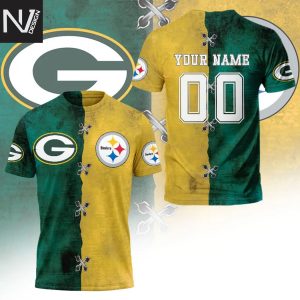 Personalized Green Bay Packers x Pittsburgh Steelers 3D T-Shirt