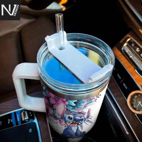 Personalized Just A Girl Who Loves Stitch Tumbler With Handle And Straw