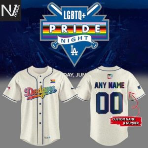 Personalized Los Angeles Dodgers 2025 Pride Month Baseball Jersey