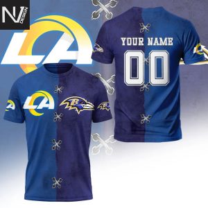 Personalized Los Angeles Rams x Baltimore Ravens 3D T-Shirt