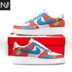 Personalized Oklahoma City Thunder 2025 Champions Finals Thunder Up Air Force 1 Sneaker
