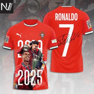 Portugal National Football Team x CR7 UEFA Nations League 2025 Signature 3D T-Shirt