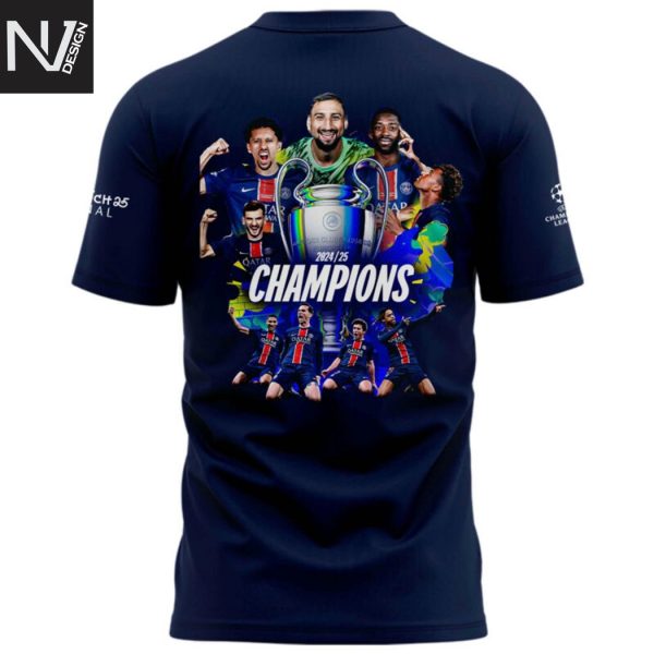 PSG UCL Champions 2025 European Champions Graphic Team 3D T-Shirt