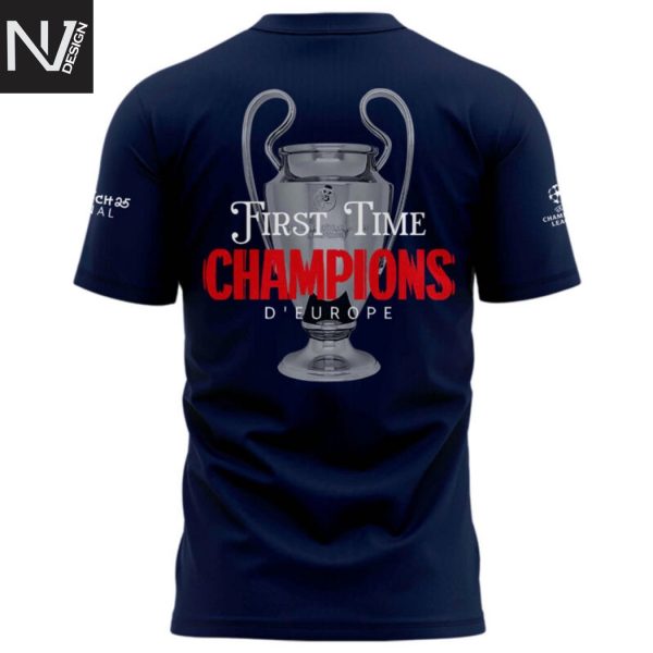 PSG UCL Champions 2025 European Paris Saint-Germain First Time Champions D Europe 3D T-Shirt
