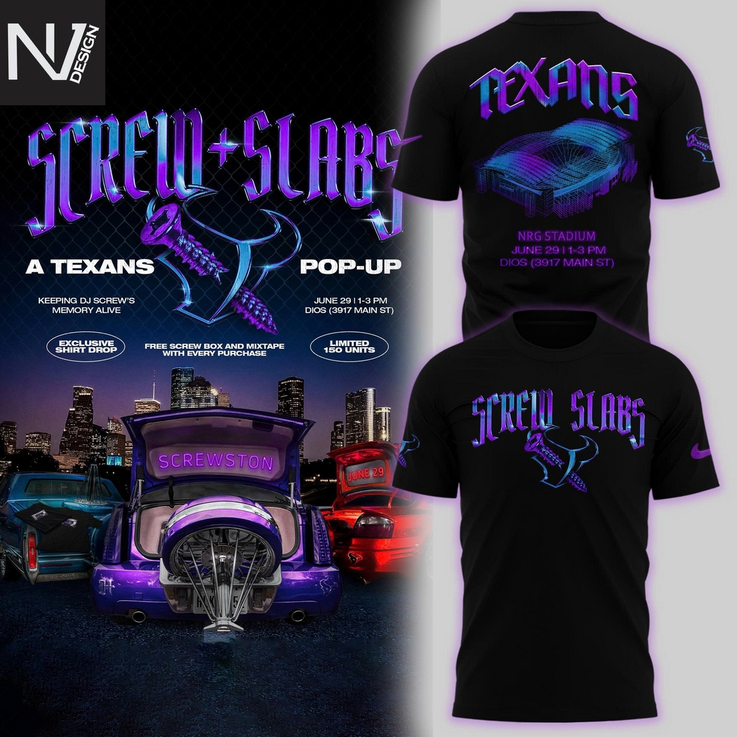 Screw Slabs H-Town Screwston DJ Screw x Houston Texans 3D T-Shirt Screw Slabs H-Town Screwston DJ Screw x Houston Texans 3D T-Shirt