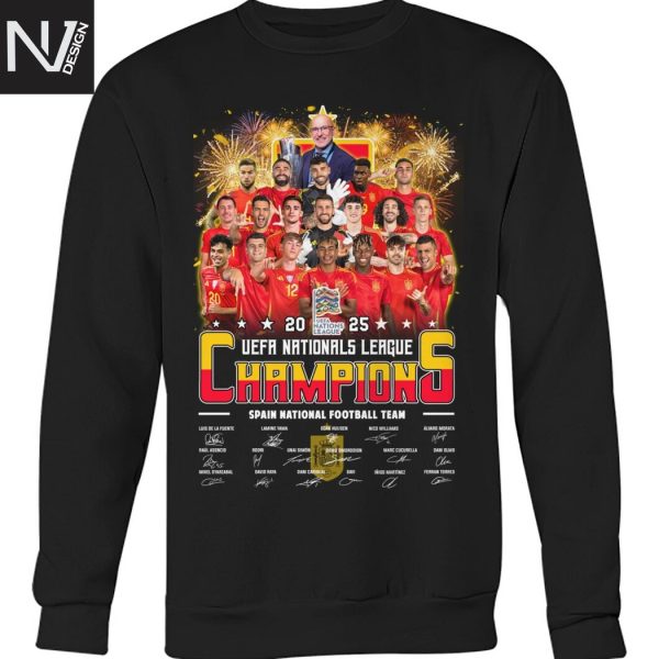 Spain National Football Team 2025 UEFA Nationals League Champions Signature Unisex T-Shirt