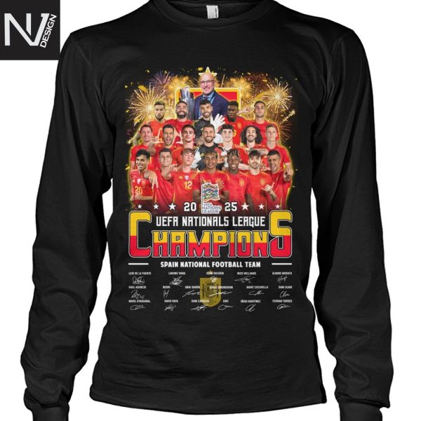 Spain National Football Team 2025 UEFA Nationals League Champions Signature Unisex T-Shirt