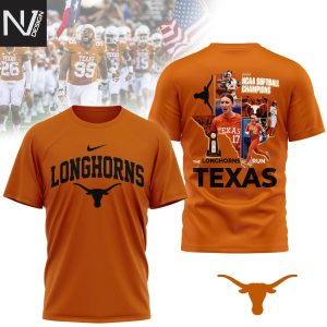 Texas Longhorns 2025 Womens Softball National Champions Hook Em 3D T-Shirt