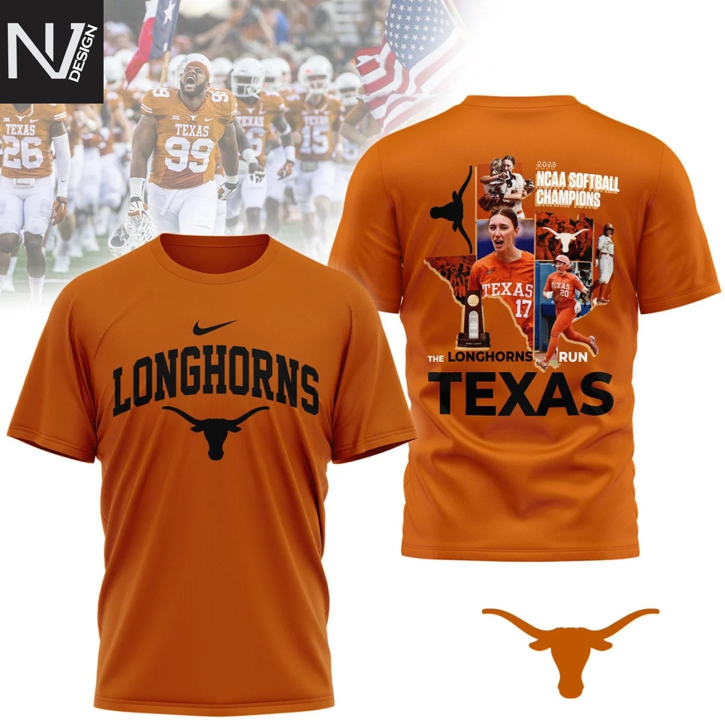 Texas Longhorns 2025 Womens Softball National Champions Hook Em 3D T-Shirt Texas Longhorns 2025 Womens Softball National Champions Hook Em 3D T-Shirt
