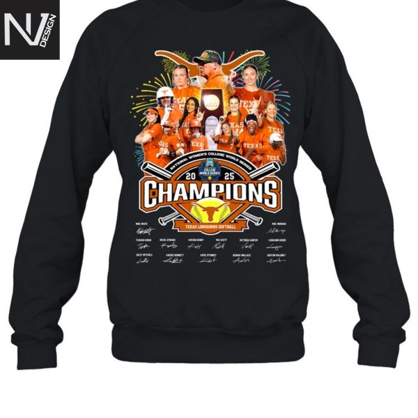 Texas Longhorns Softball National Women College World Series 2025 Champions Signature Unisex T-Shirt