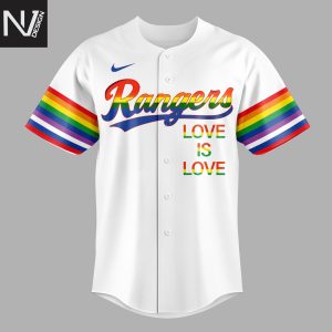 Texas Rangers Pride Month 2025 Love Is Love Baseball Jersey