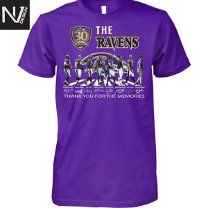 The Baltimore Ravens 30 Seasons Signature Thank You For The Memories Unisex T-Shirt