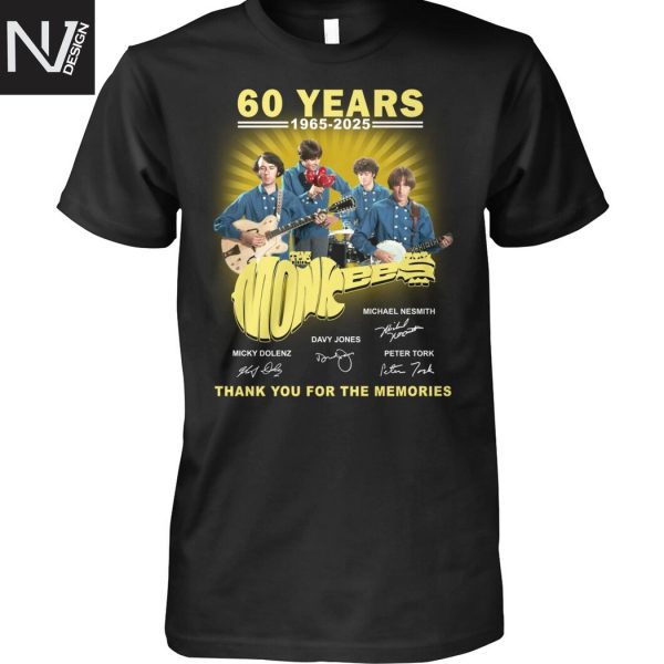 The Monkees 60 Years 1965-2025 Signature Thank You For The Memories Unisex T-Shirt