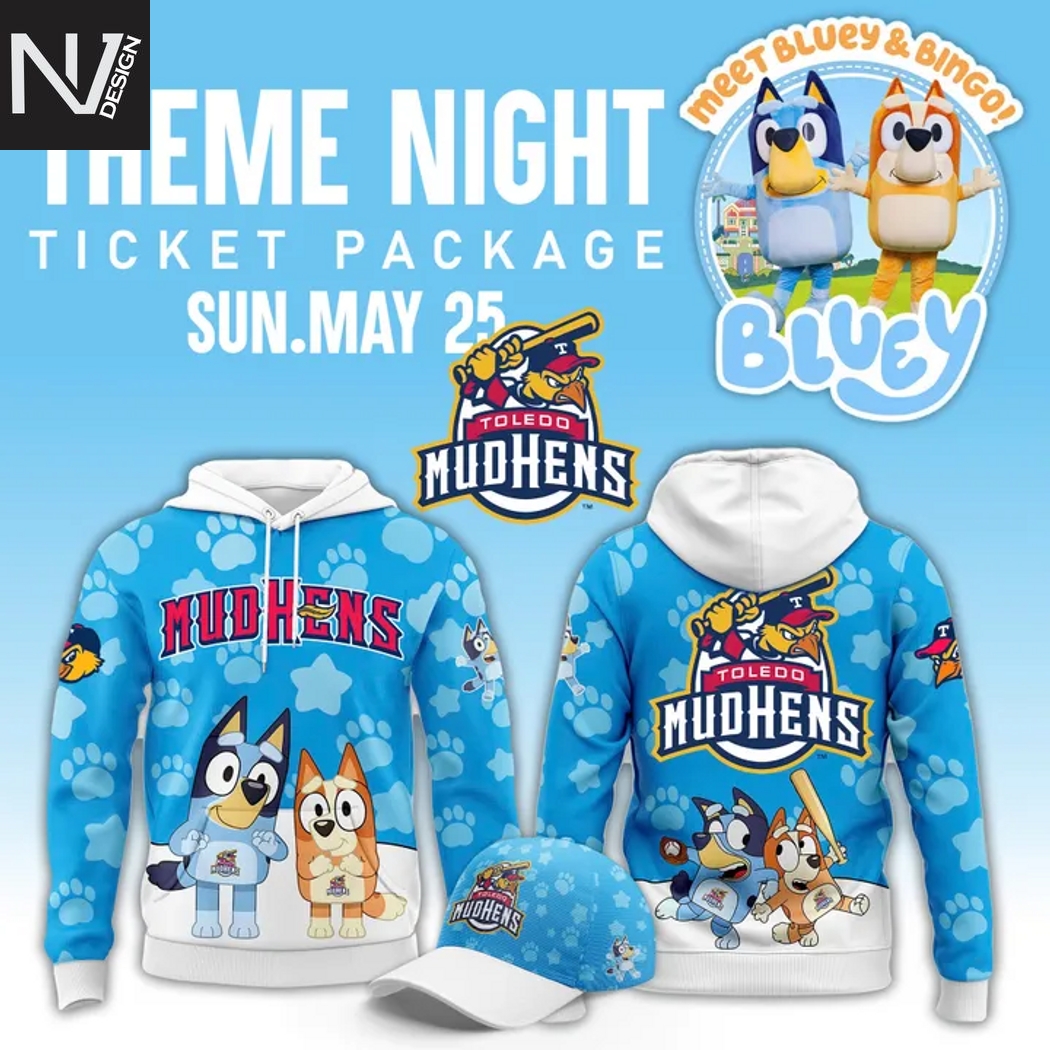Toledo Mud Hens x Bluey Blue Hoodie Toledo Mud Hens x Bluey Blue Hoodie