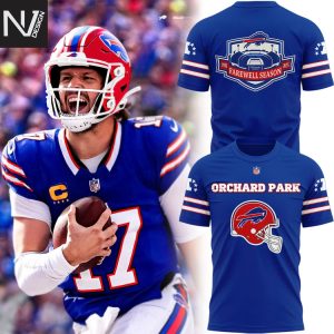 2025 Buffalo Bills Red Helmets Back  Farewell Season 3D T-Shirt