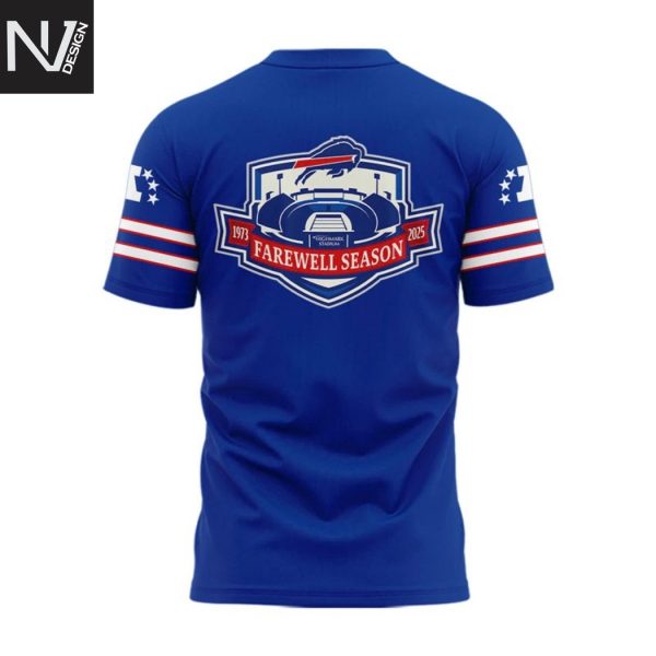 2025 Buffalo Bills Red Helmets Back  Farewell Season 3D T-Shirt