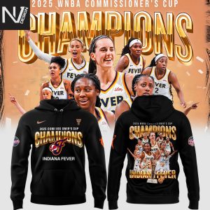 2025 WNBA Commissioner Cup Champions Indiana Fever Hoodie – Black