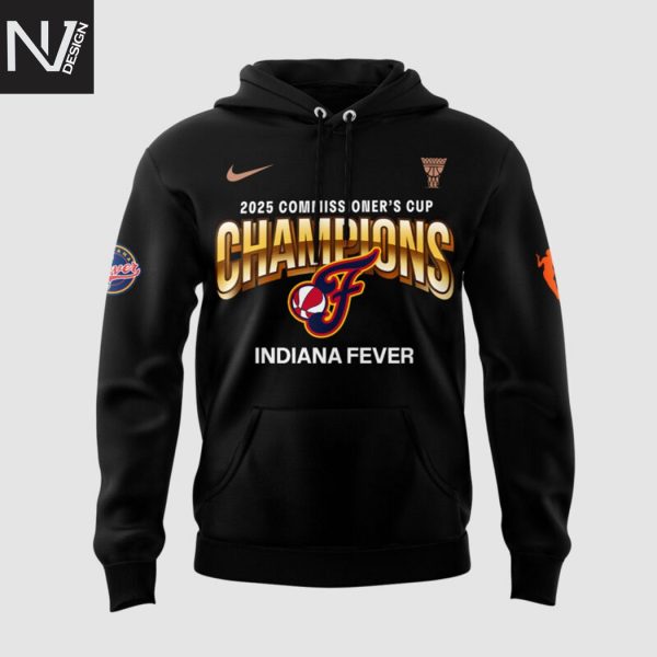 2025 WNBA Commissioner Cup Champions Indiana Fever Hoodie – Black