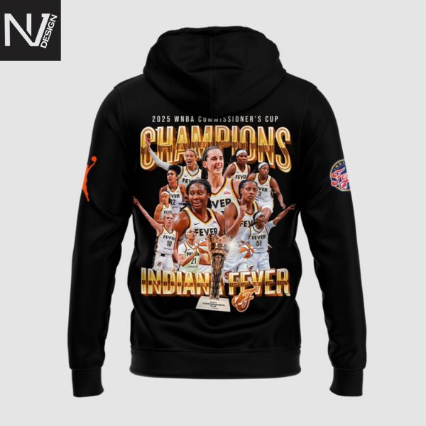 2025 WNBA Commissioner Cup Champions Indiana Fever Hoodie – Black
