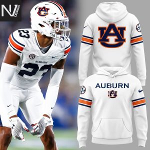 Auburn Tigers Football 2025 White Hoodie
