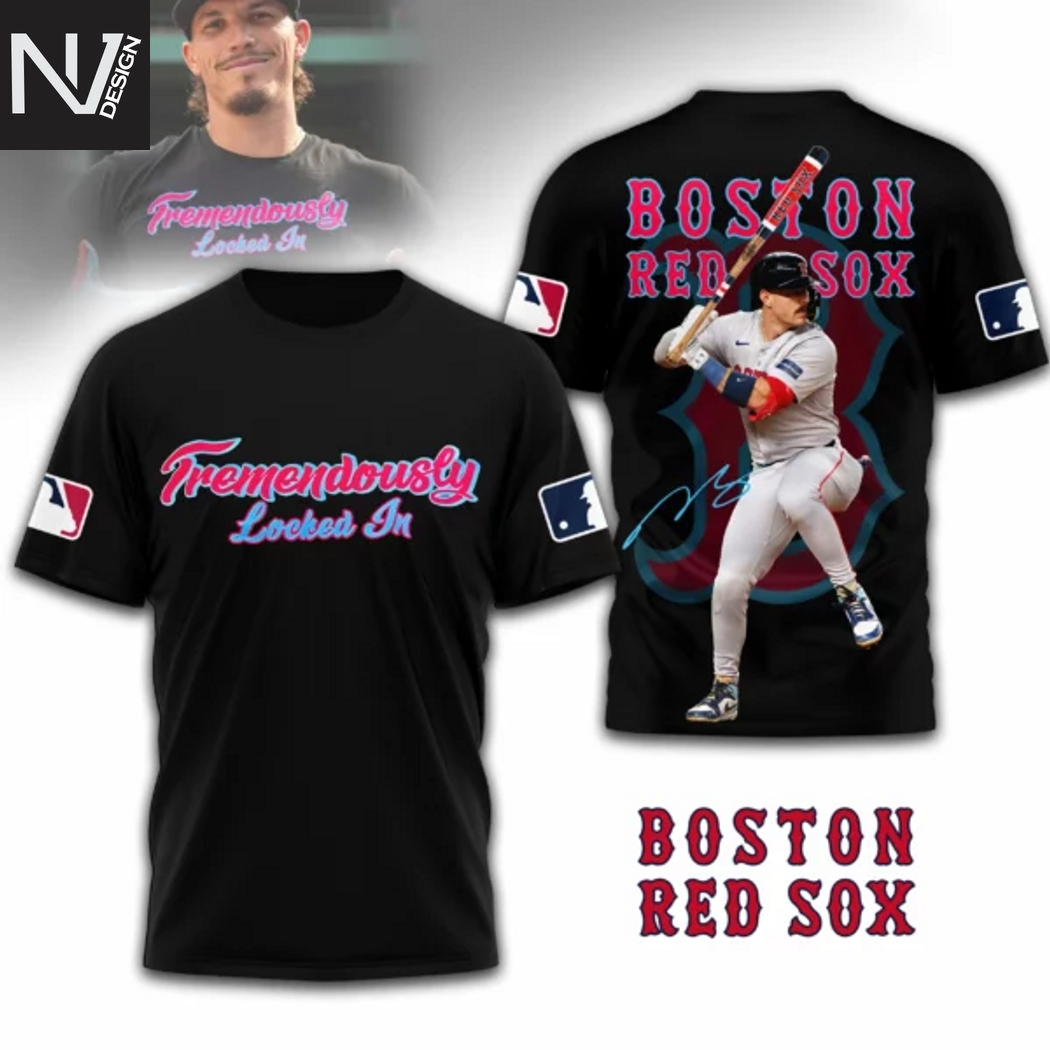 Boston Red Sox Tremendously Locked In Signature 3D T-Shirt Boston Red Sox Tremendously Locked In Signature 3D T-Shirt