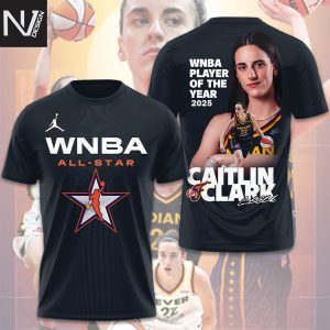 Caitlin Clark x Indiana Fever All-Star WNBA Player Of The Year 2025 Signature 3D T-Shirt