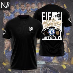Chelsea Club World Cup 2025 World Champions 3D T-Shirt – Black