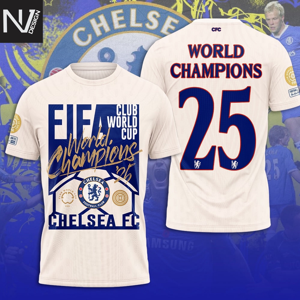 Chelsea FC Club World Cup World Champions 2025 3D T-Shirt Chelsea FC Club World Cup World Champions 2025 3D T-Shirt