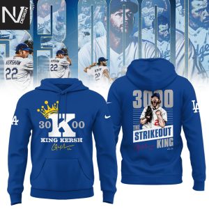 Clayton Kershaw Makes History And Joins The 3,000 Strikeout King Signature Hoodie