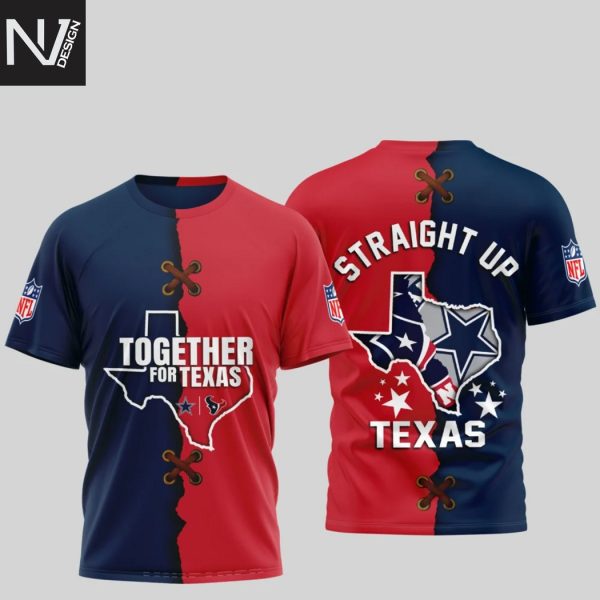 Dallas Cowboys x Houston Texans Together For Texas 3D T-Shirt