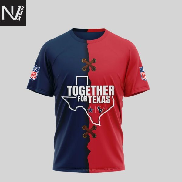 Dallas Cowboys x Houston Texans Together For Texas 3D T-Shirt
