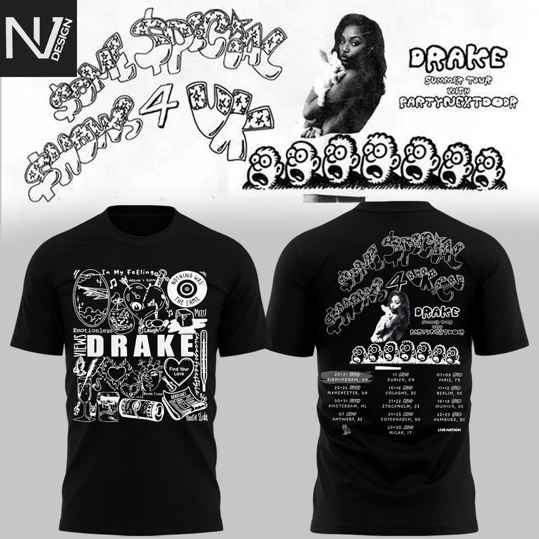 Drake Summer Tour to Birmingham 2025 3D T-Shirt - Black Drake Summer Tour to Birmingham 2025 3D T-Shirt - Black