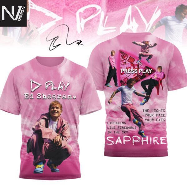 Ed Sheeran Press Play Sapphire 3D T-Shirt
