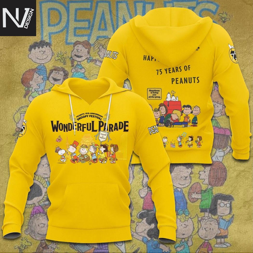 Happiness Is 75 Years Of Peanuts Wonderful Parade Hoodie Happiness Is 75 Years Of Peanuts Wonderful Parade Hoodie