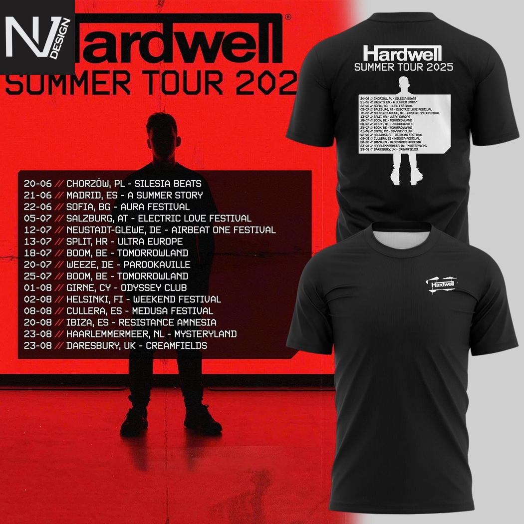Hardwell Summer Tour 2025 3D T-Shirt Hardwell Summer Tour 2025 3D T-Shirt