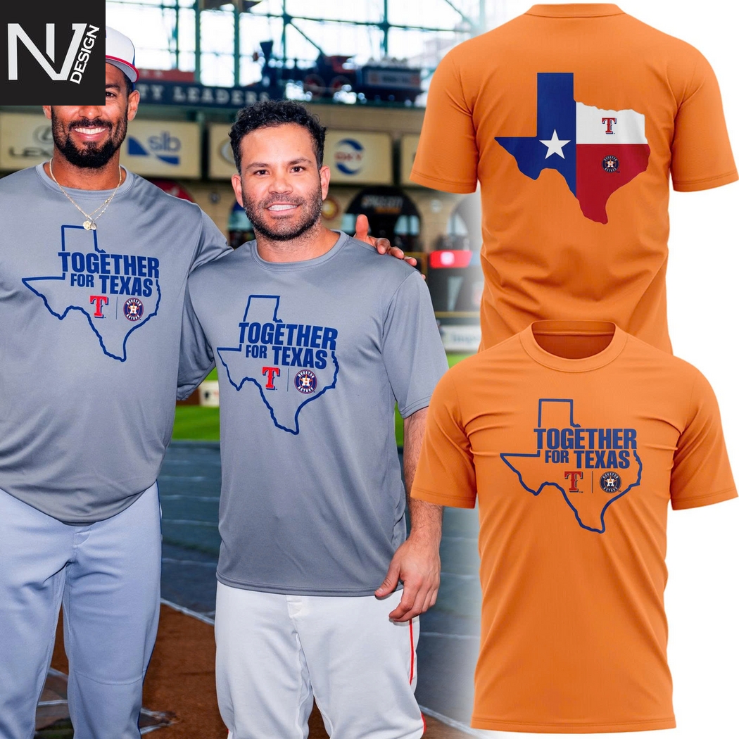 Houston Astros Together For Texas 2025 3D T-Shirt - Orange Houston Astros Together For Texas 2025 3D T-Shirt - Orange