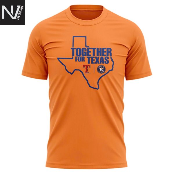 Houston Astros Together For Texas 2025 3D T-Shirt – Orange