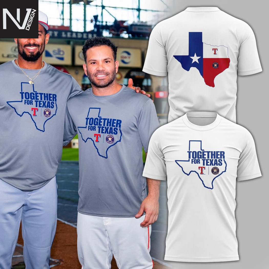 Houston Astros Together For Texas 2025 3D T-Shirt - White Houston Astros Together For Texas 2025 3D T-Shirt - White