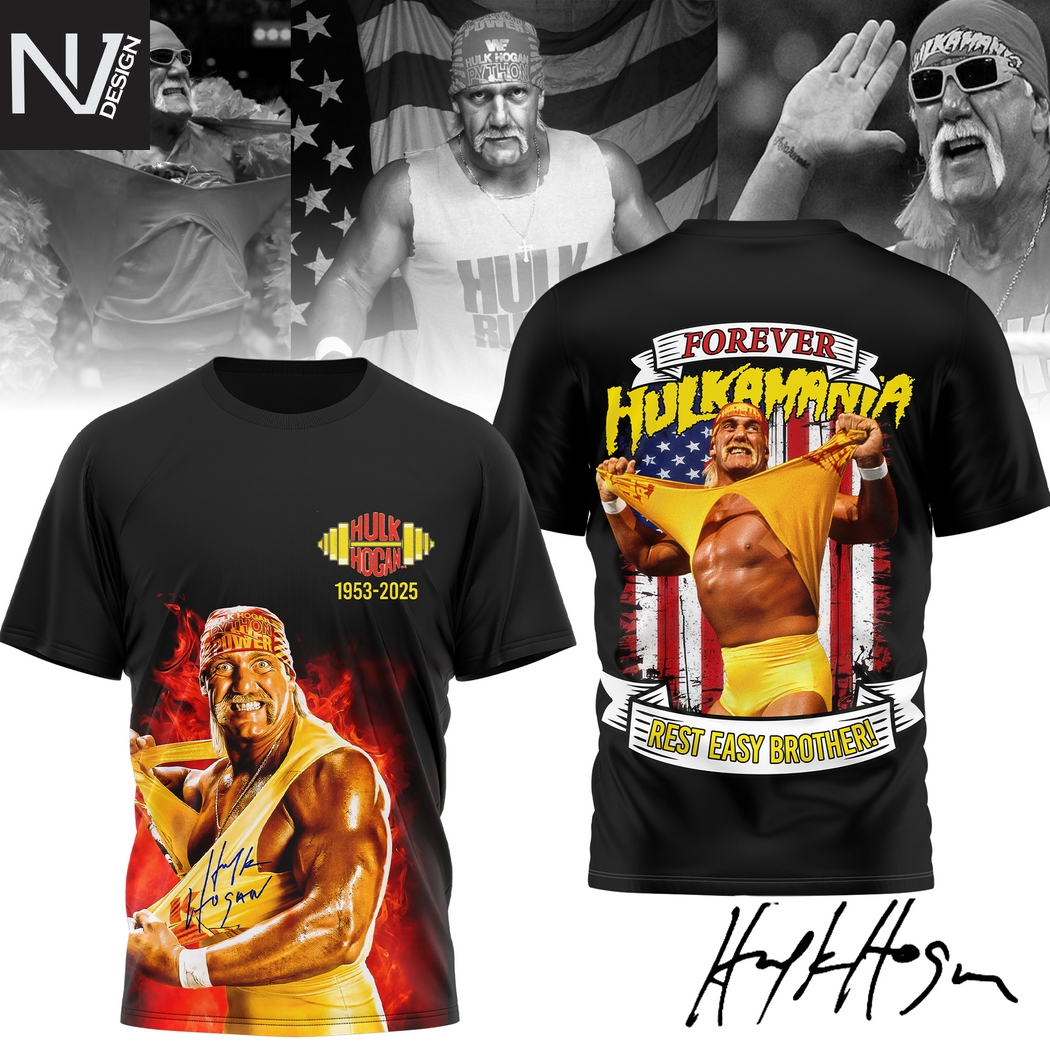Hulk Hogan 1953-2025 Rest Easy Brother 3D T-Shirt Hulk Hogan 1953-2025 Rest Easy Brother 3D T-Shirt