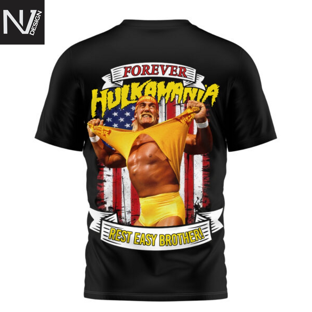 Hulk Hogan 1953-2025 Rest Easy Brother 3D T-Shirt Hulk Hogan 1953-2025 Rest Easy Brother 3D T-Shirt