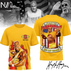 Hulk Hogan 1953-2025 Rest Easy Brother 3D T-Shirt – Gold