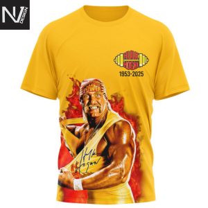 Hulk Hogan 1953-2025 Rest Easy Brother 3D T-Shirt – Gold