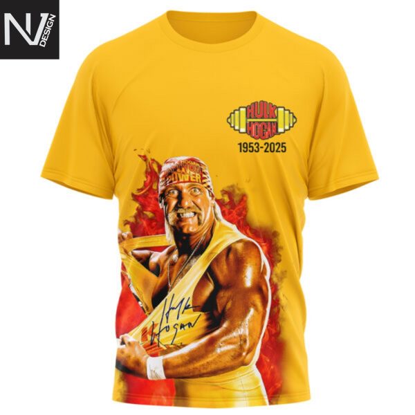 Hulk Hogan 1953-2025 Rest Easy Brother 3D T-Shirt – Gold