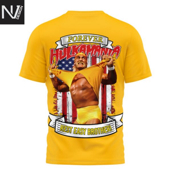 Hulk Hogan 1953-2025 Rest Easy Brother 3D T-Shirt – Gold