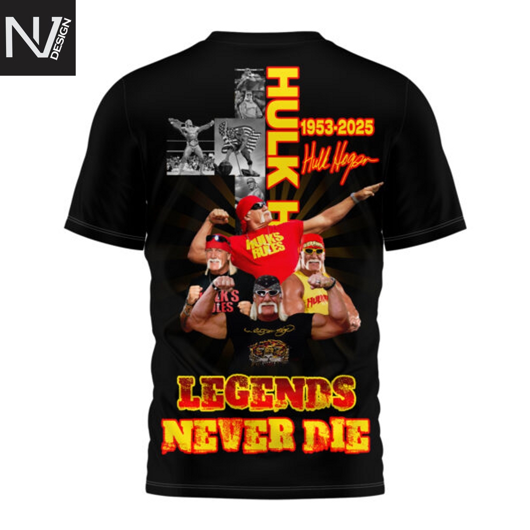 Hulk Hogan Real American Legends Never Die 3D T-Shirt Hulk Hogan Real American Legends Never Die 3D T-Shirt
