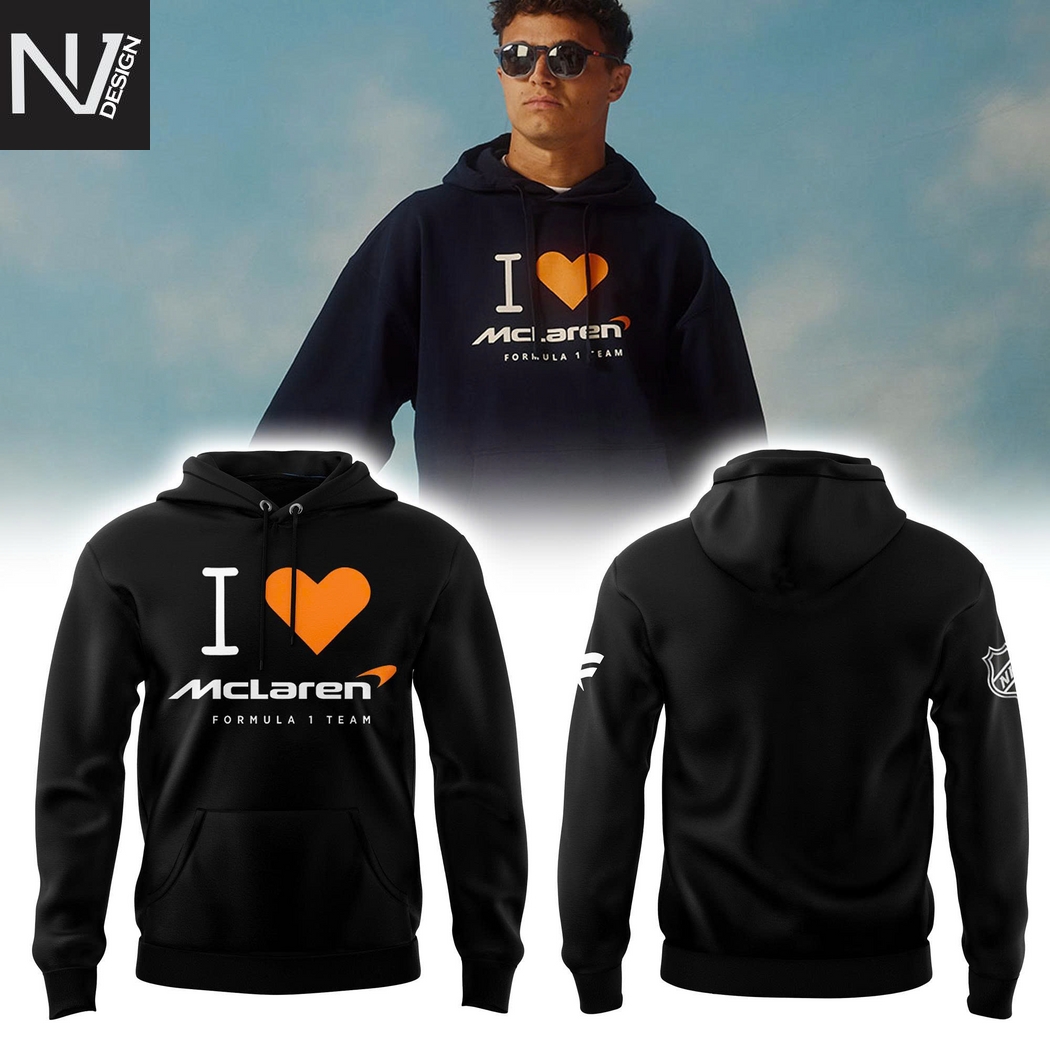 I Love Lando Norris LN4 Black Hoodie I Love Lando Norris LN4 Black Hoodie