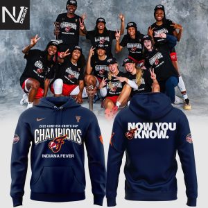 Indiana Fever 2025 WNBA Commissioner Cup Champions Now You Know Hoodie – Black