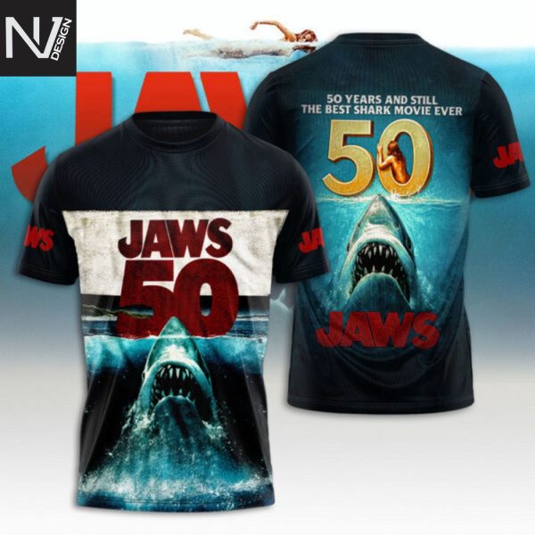 Jaws 50 Years And Still The Best Shark Movie Ever 3D T-Shirt